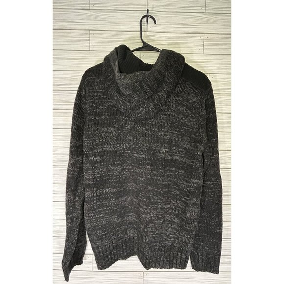 Amongst Others Cable Knit Fisherman Sweater Pullover Men's Medium Wine Mock Neck - Picture 2 of 8